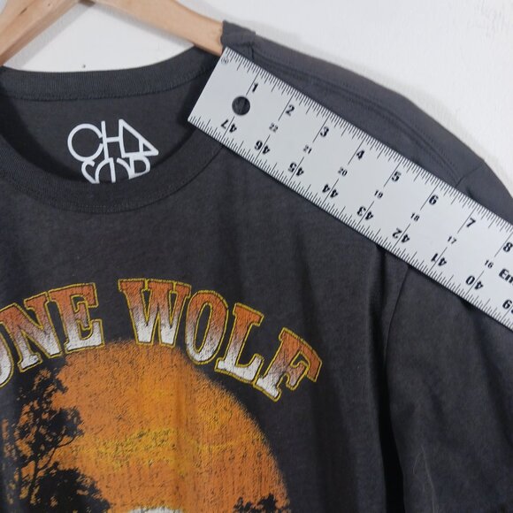 Chaser NWT "Lone Wolf" Small Graphic Short Sleeve Tee Brown, Orange, Cream, Gray - Picture 13 of 15